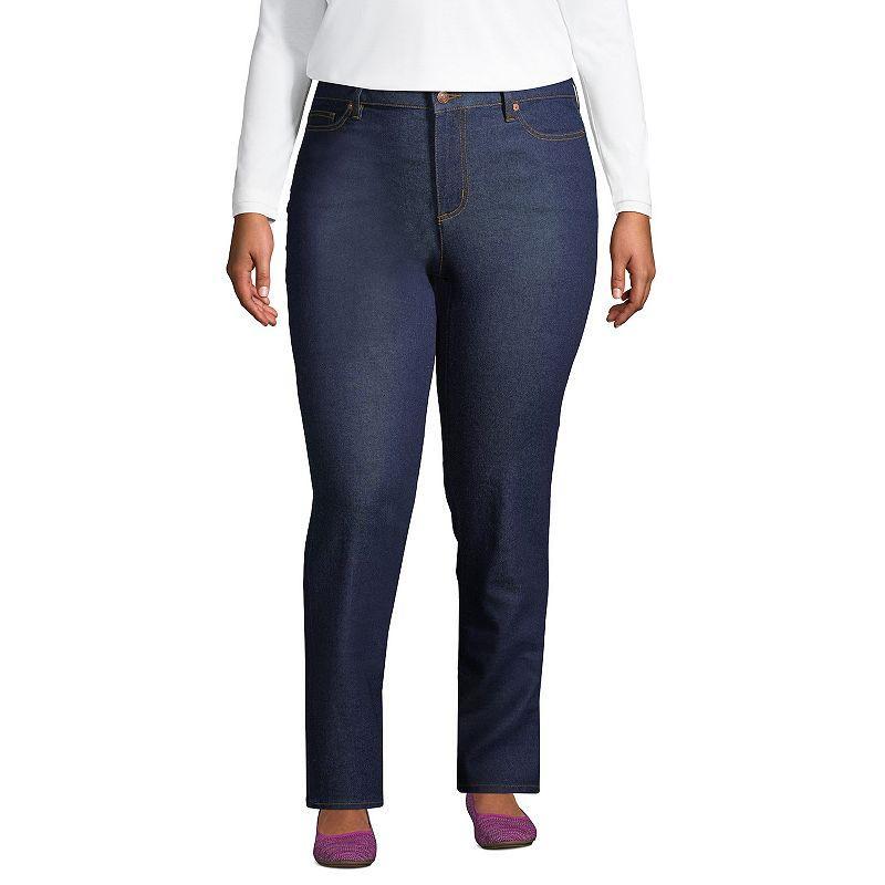 Plus Size Lands End Recover Straight-Leg Jeans, Womens Blue Tide Blue Product Image