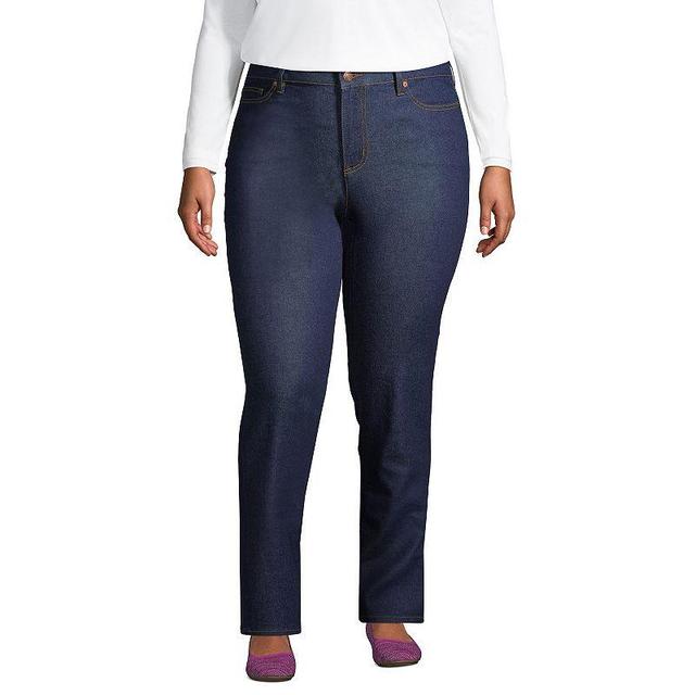 Plus Size Lands End Recover Straight-Leg Jeans, Womens Blue Tide Blue Product Image