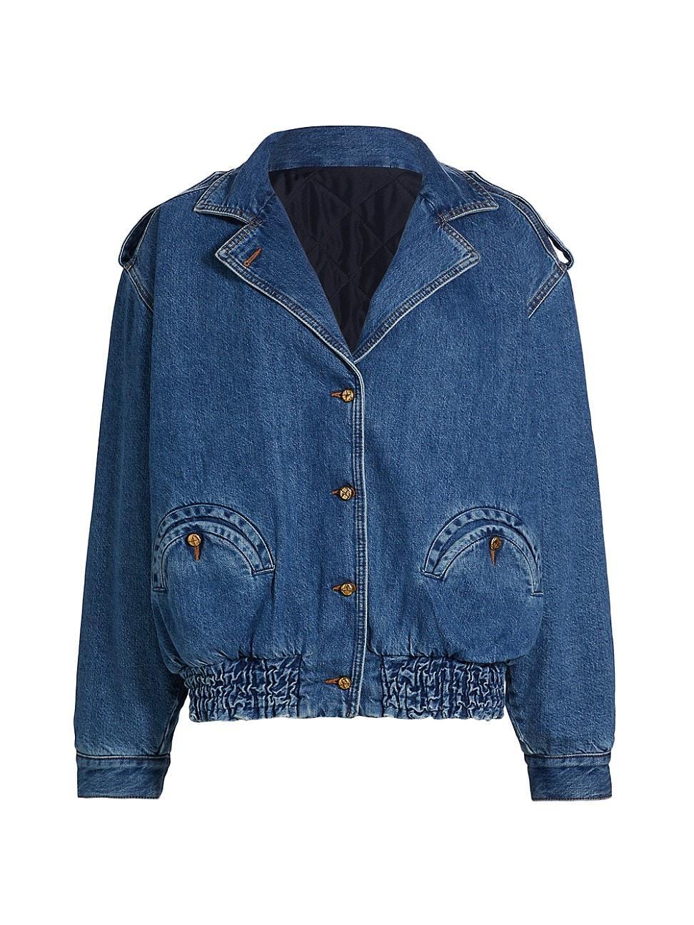 Womens Charlie Denim Bomber Jacket Product Image