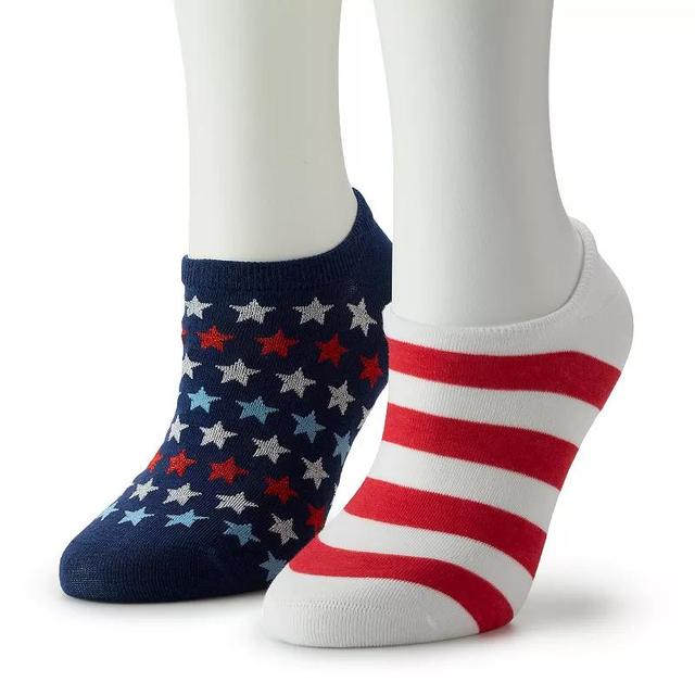 Womens Patriotic 2-pk. No Show Socks Blue Star Product Image