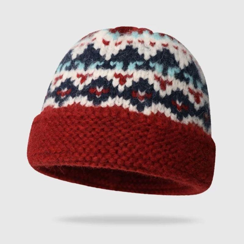 Patterned Knit Beanie Product Image