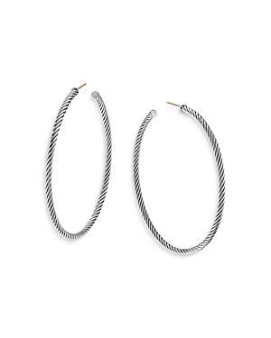 Womens Sculpted Cable Hoop Earrings Product Image