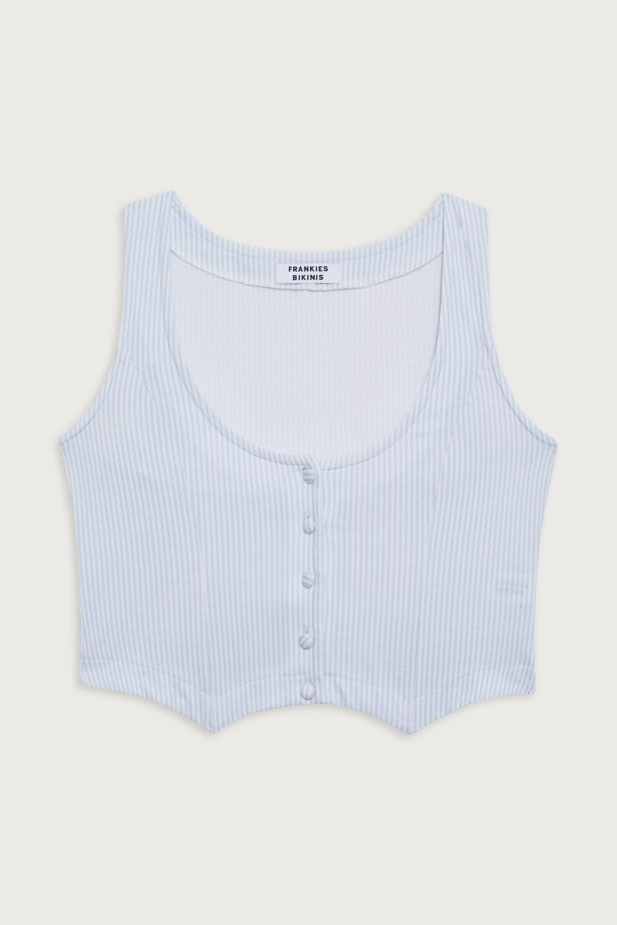 Nantucket Striped Cotton Vest - Sleepy Stripe Product Image