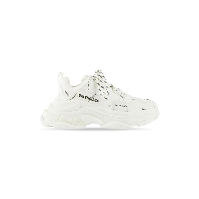 Women's Triple S Sneaker Allover Logo in White/black Product Image