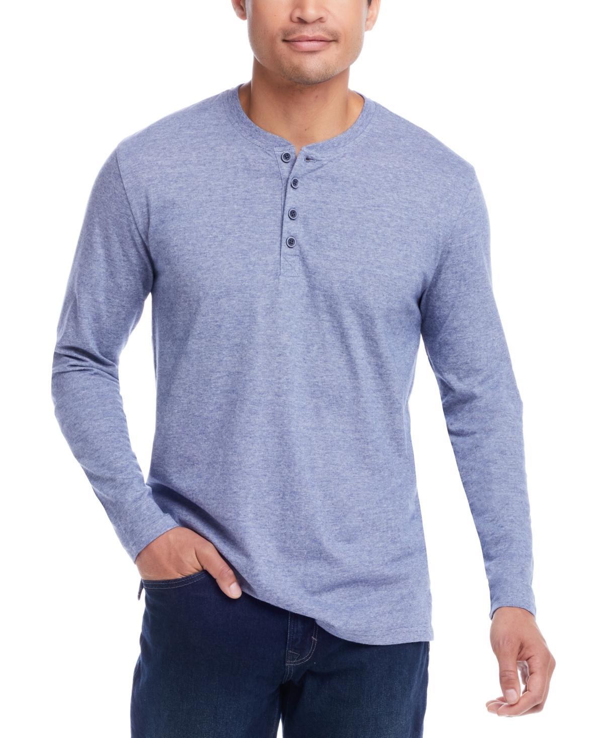 Weatherproof Vintage Mens Micro-stripe Long Sleeve Henley Product Image