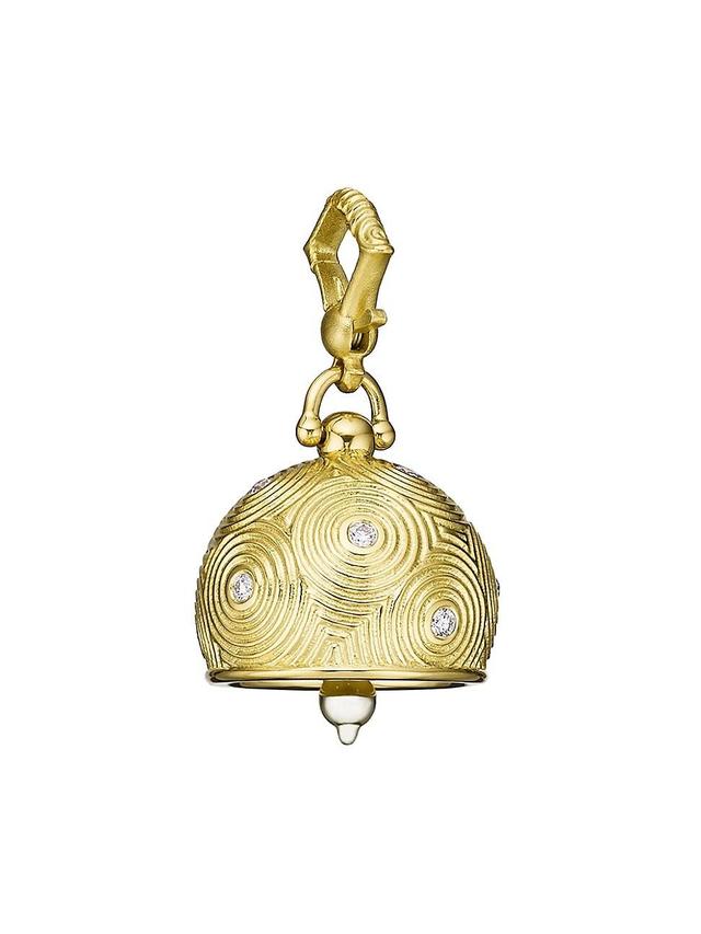 Womens Droplet 18K Yellow Gold & 0.30 TCW Diamond Meditation Bell Charm Product Image