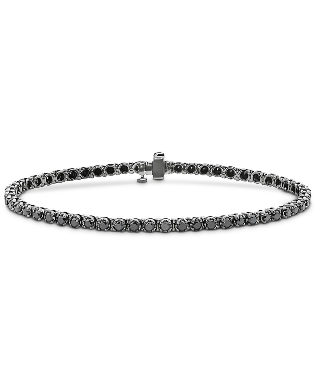 Mens Black Diamond Tennis Bracelet (5 ct. t.w.) in Black Rhodium-Plated Sterling Silver Product Image