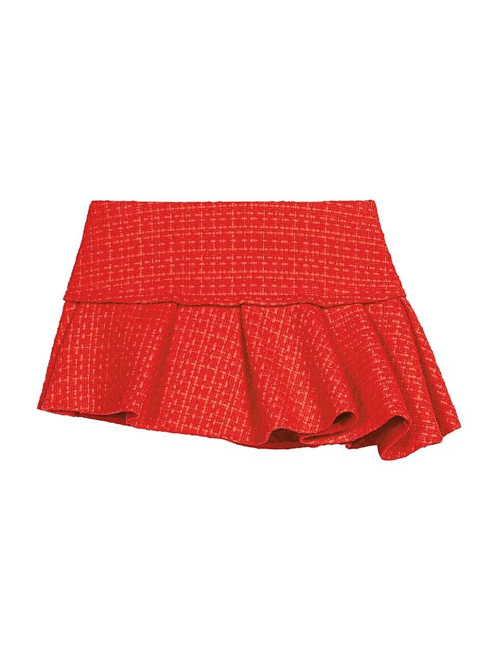 Womens Asymmetrical Tweed Miniskirt Product Image