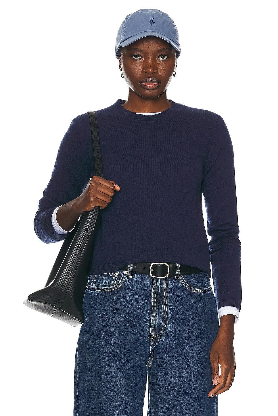 Guest In Residence Shrunken Crew Sweater in Navy Product Image