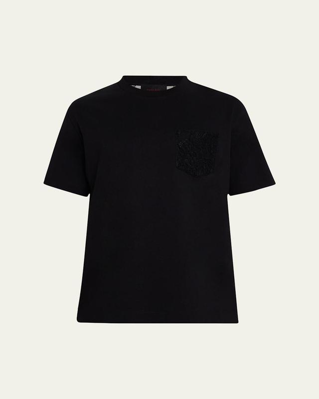 Mens Lace-Back Short-Sleeve Boxy T-Shirt Product Image