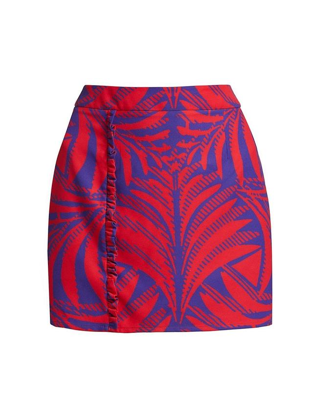 Womens Leaf-Print Pencil Skirt Product Image