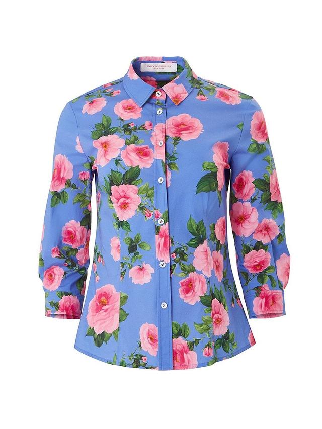 Womens Icon Floral Stretch-Cotton Shirt Product Image