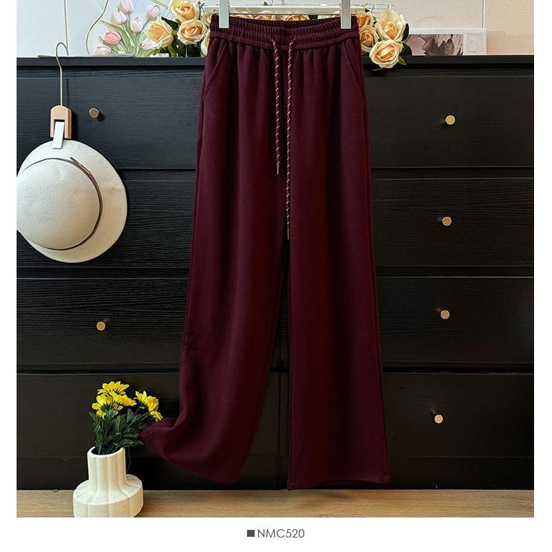 High-Waist Wide-Leg Sweatpants in 6 Colors Product Image