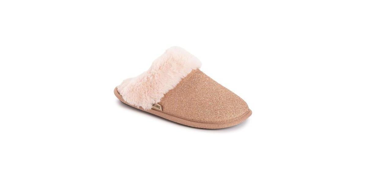 MUK LUKS Womens Angled Sparkle Scuff Slippers Product Image