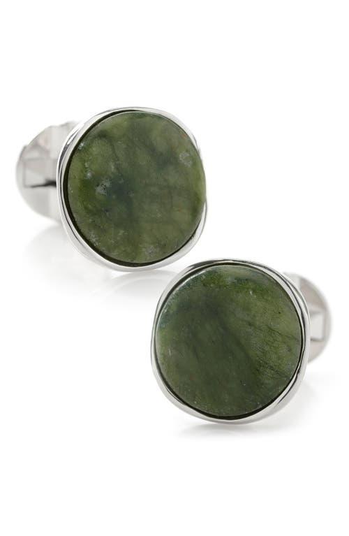 Ox & Bull Trading Co. Mens Seraphinite Stone Sterling Silver Cufflinks Product Image