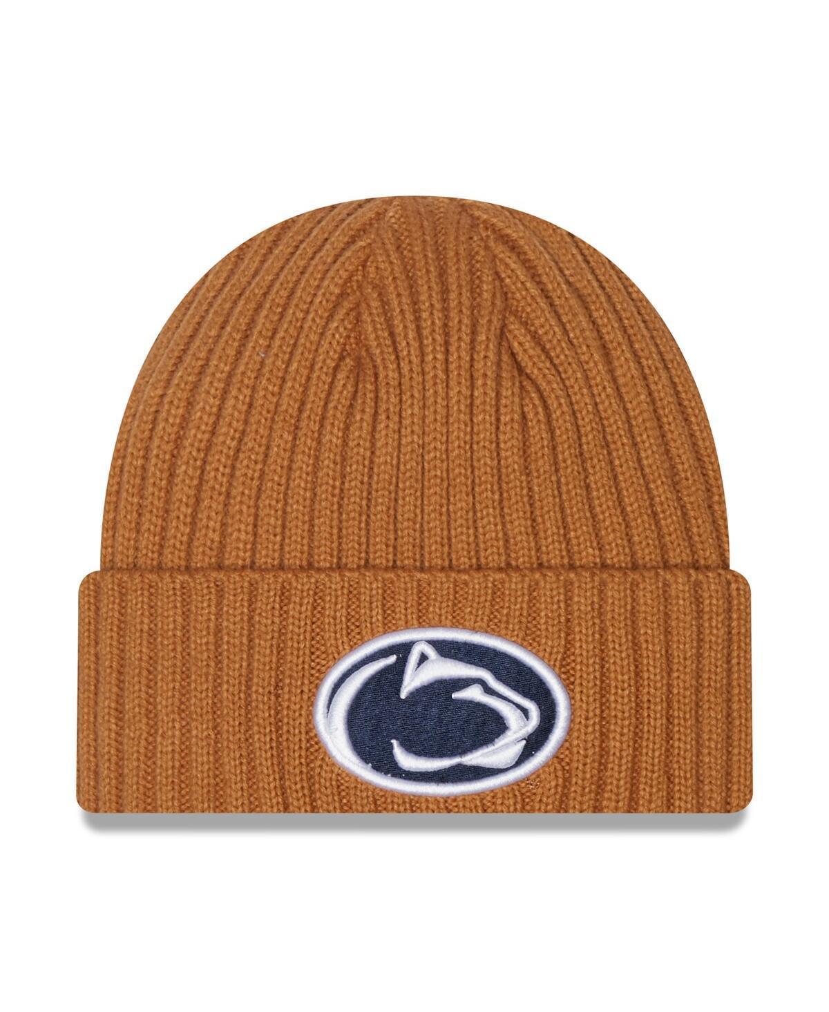 Mens New Era Light Brown Penn State Nittany Lions Core Classic Cuffed Knit Hat Product Image