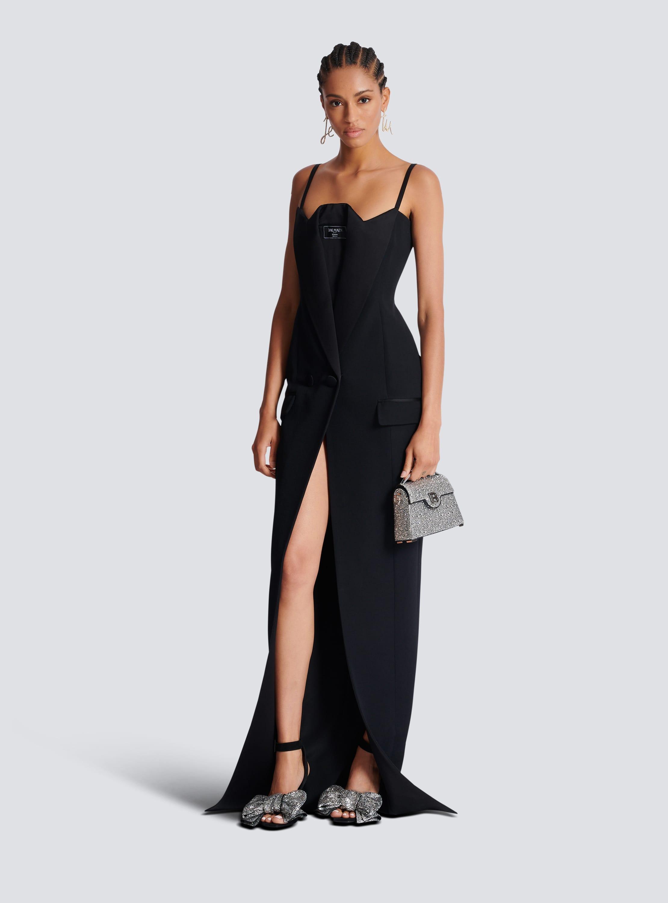 Long strappy grain de poudre dress Product Image