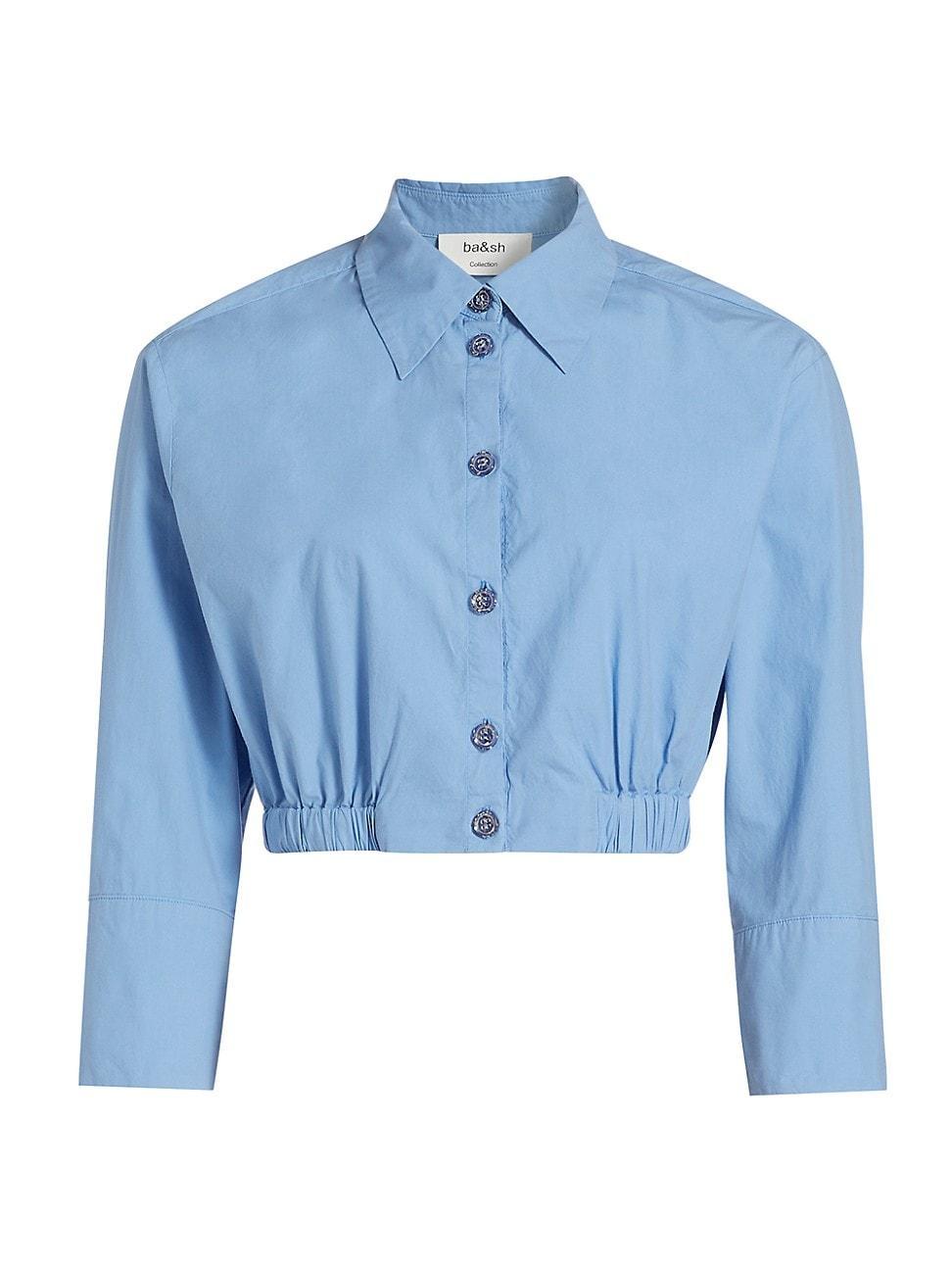 Womens April Poplin Crop Shirt product image