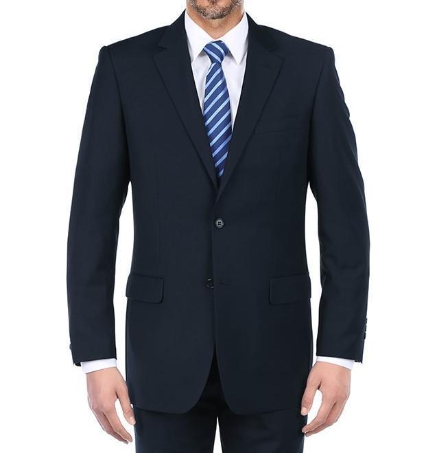 Vanderbilt Collection - Classic 2 Piece Suit 2 Buttons Regular Fit In Dark Navy Product Image