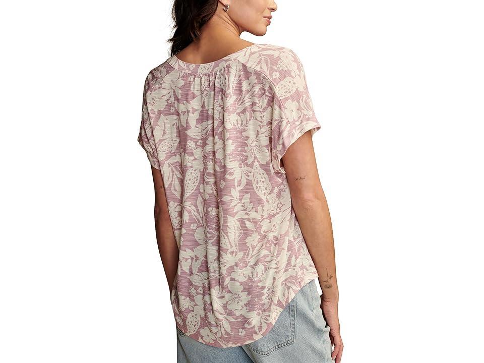 Lucky Brand Sandwash Notch Top Combo) Women's Clothing Product Image