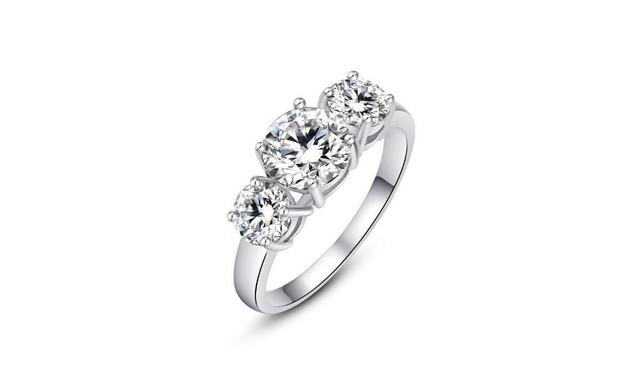 Hollywood Sensation Three Stone Cubic Zirconia Ring for Women Product Image