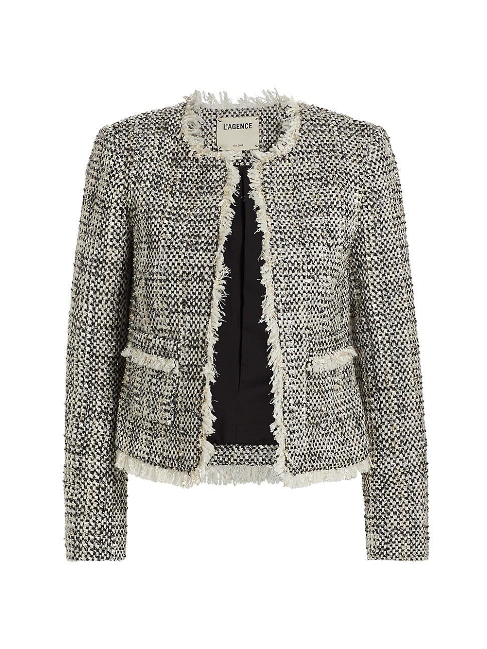 Womens Angelina Metallic Tweed Jacket Product Image