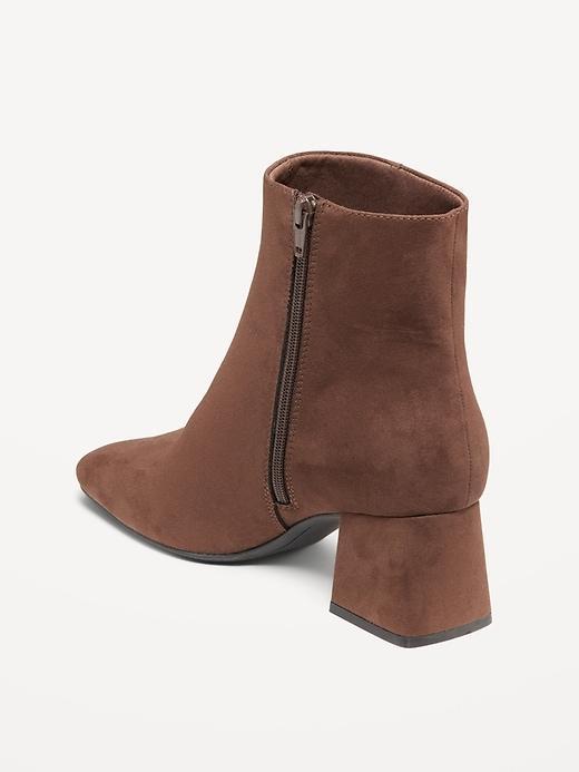 Faux Suede Square Toe Boots Product Image