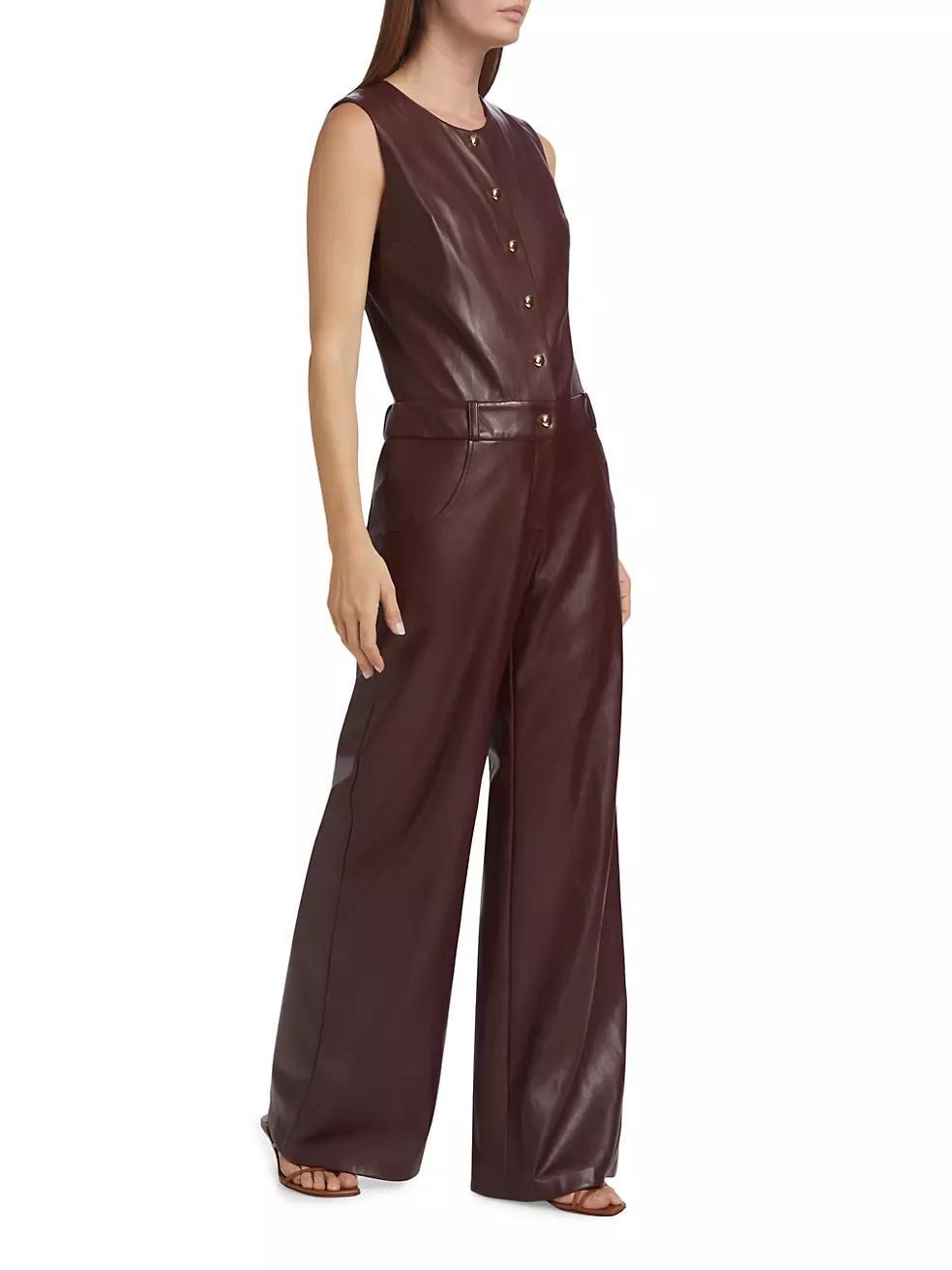 Tori Faux Leather Jumpsuit Product Image