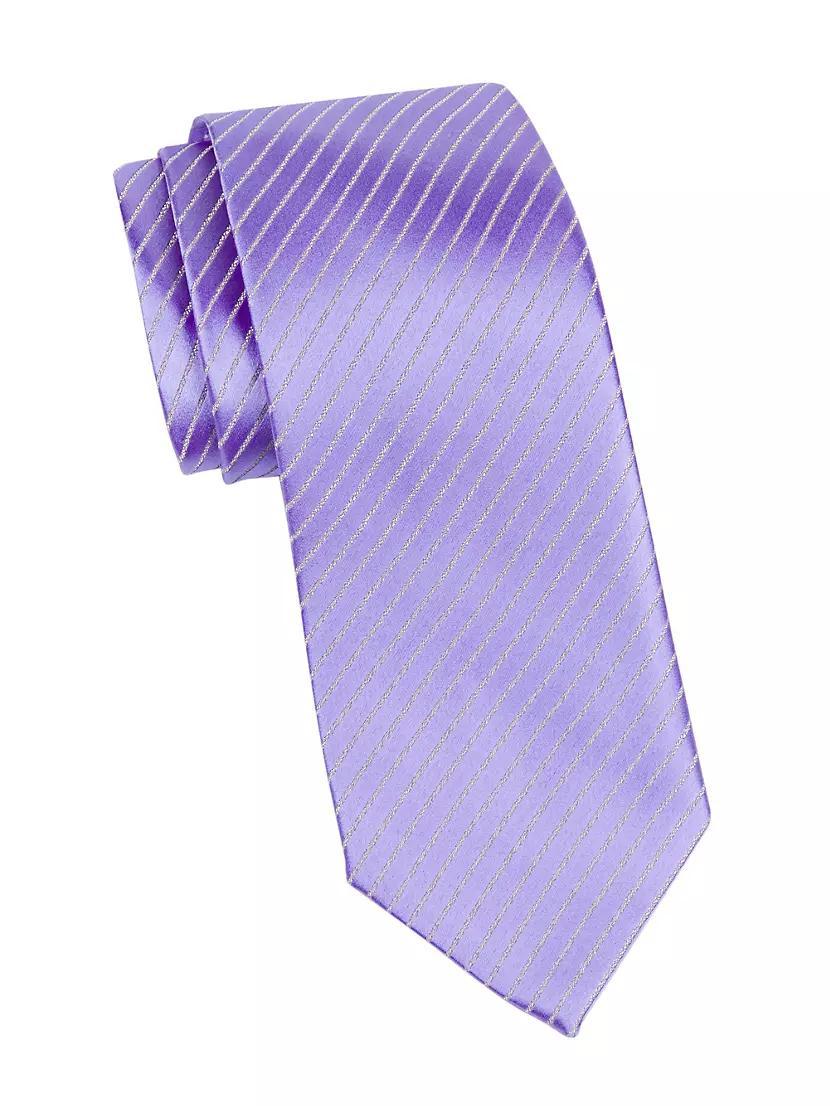 Pinstripe Woven Silk Tie Product Image