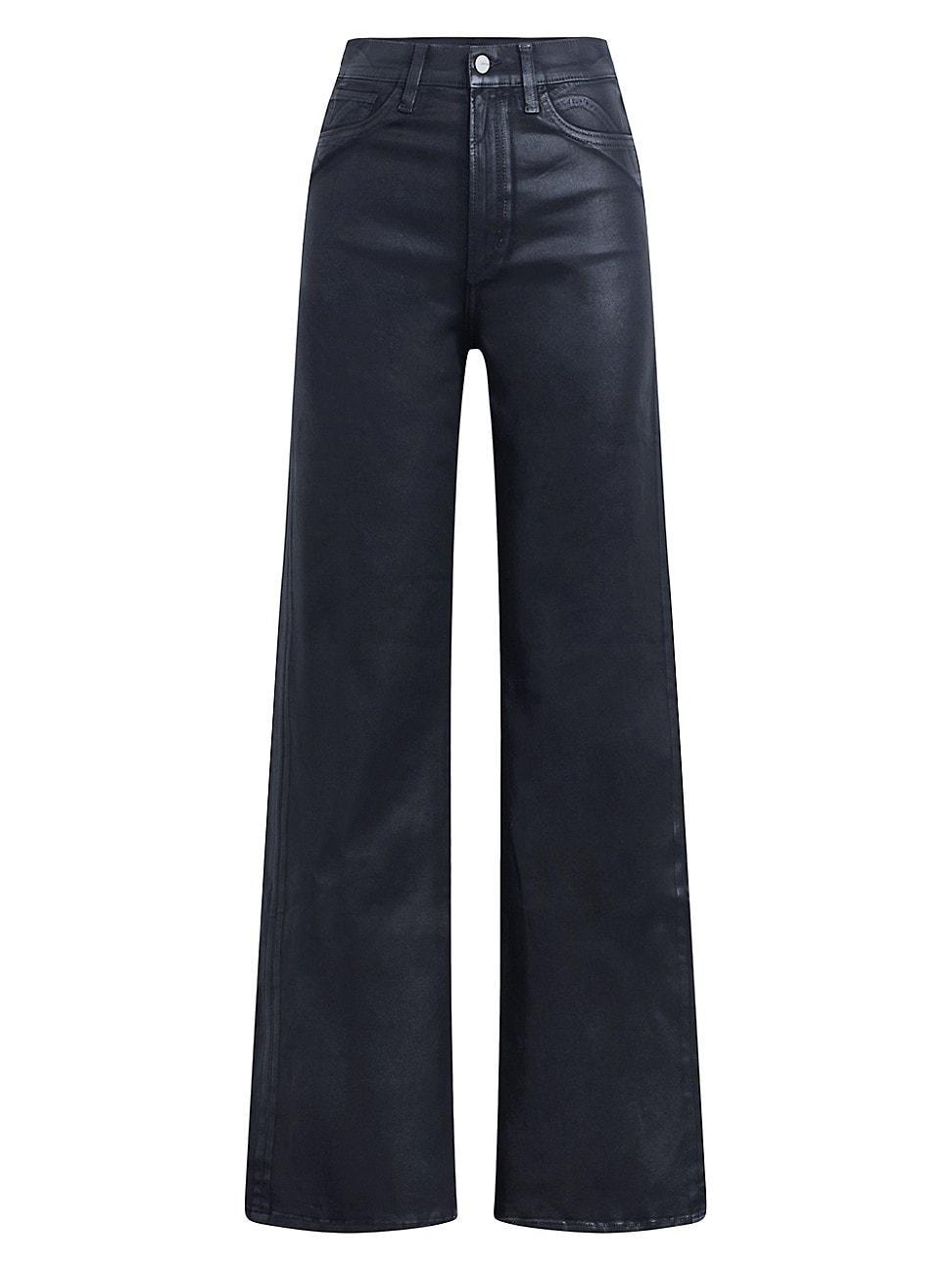 Womens Petite The Mia Coated High-Rise Flare Jeans Product Image