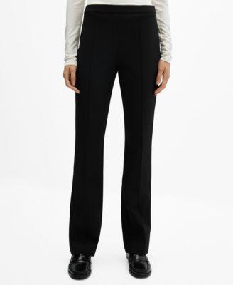 Mango Womens Seam-Detail Straight-Fit Trousers Product Image