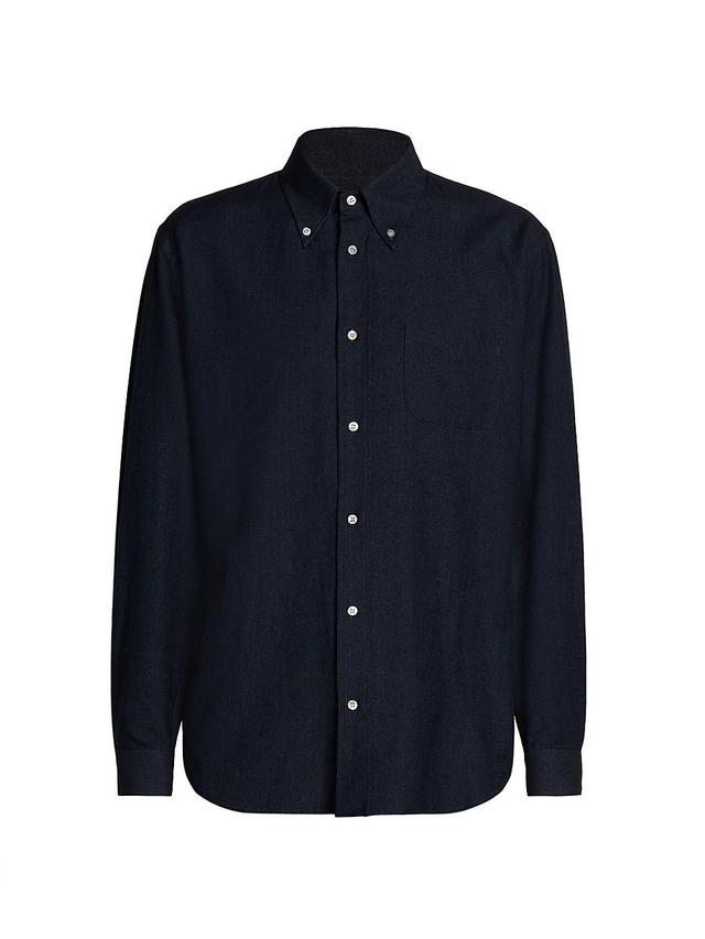 Mens Agui Cashmere-Cotton Denim Sport Shirt Product Image