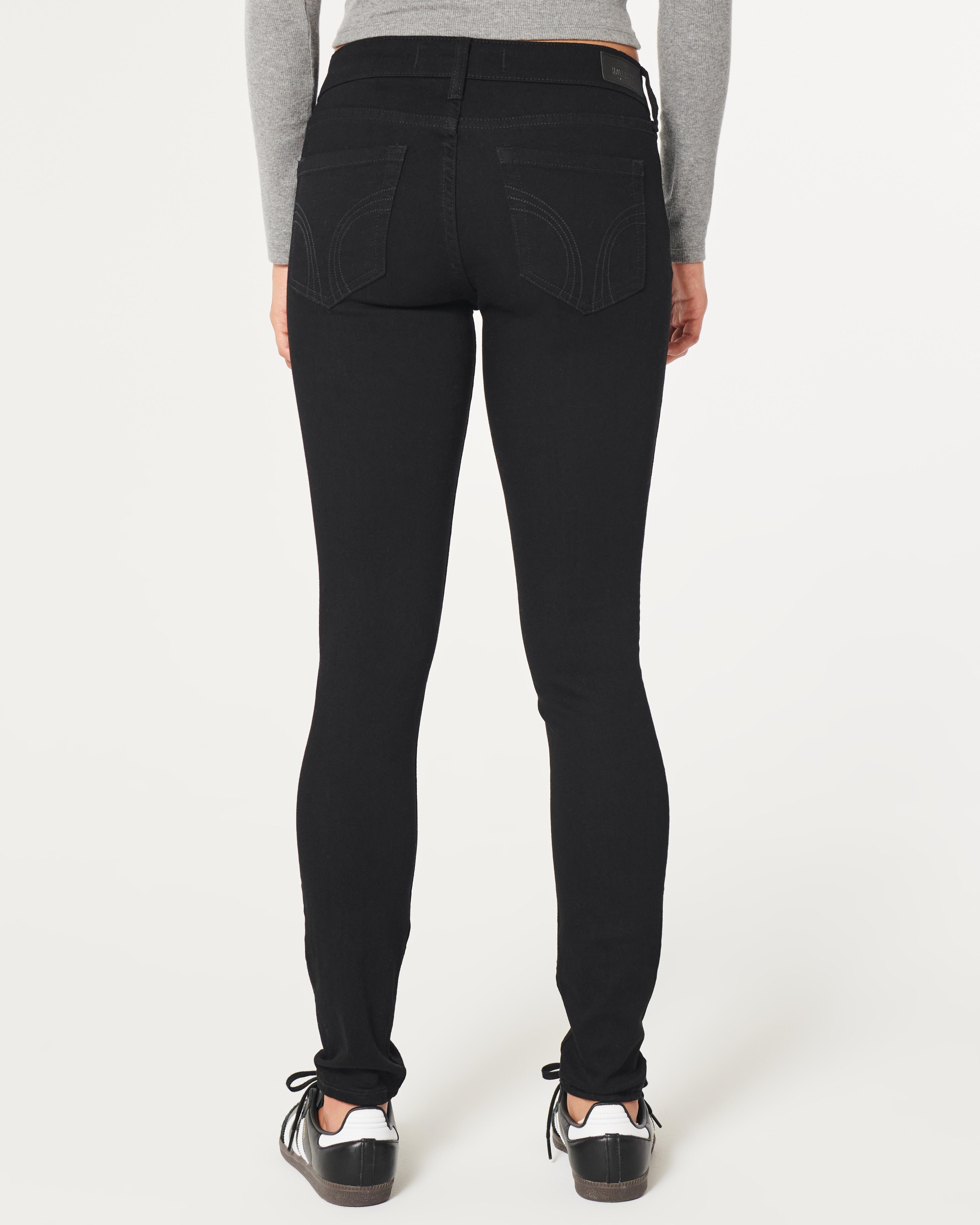 Low-Rise Black Super Skinny Jeans Product Image