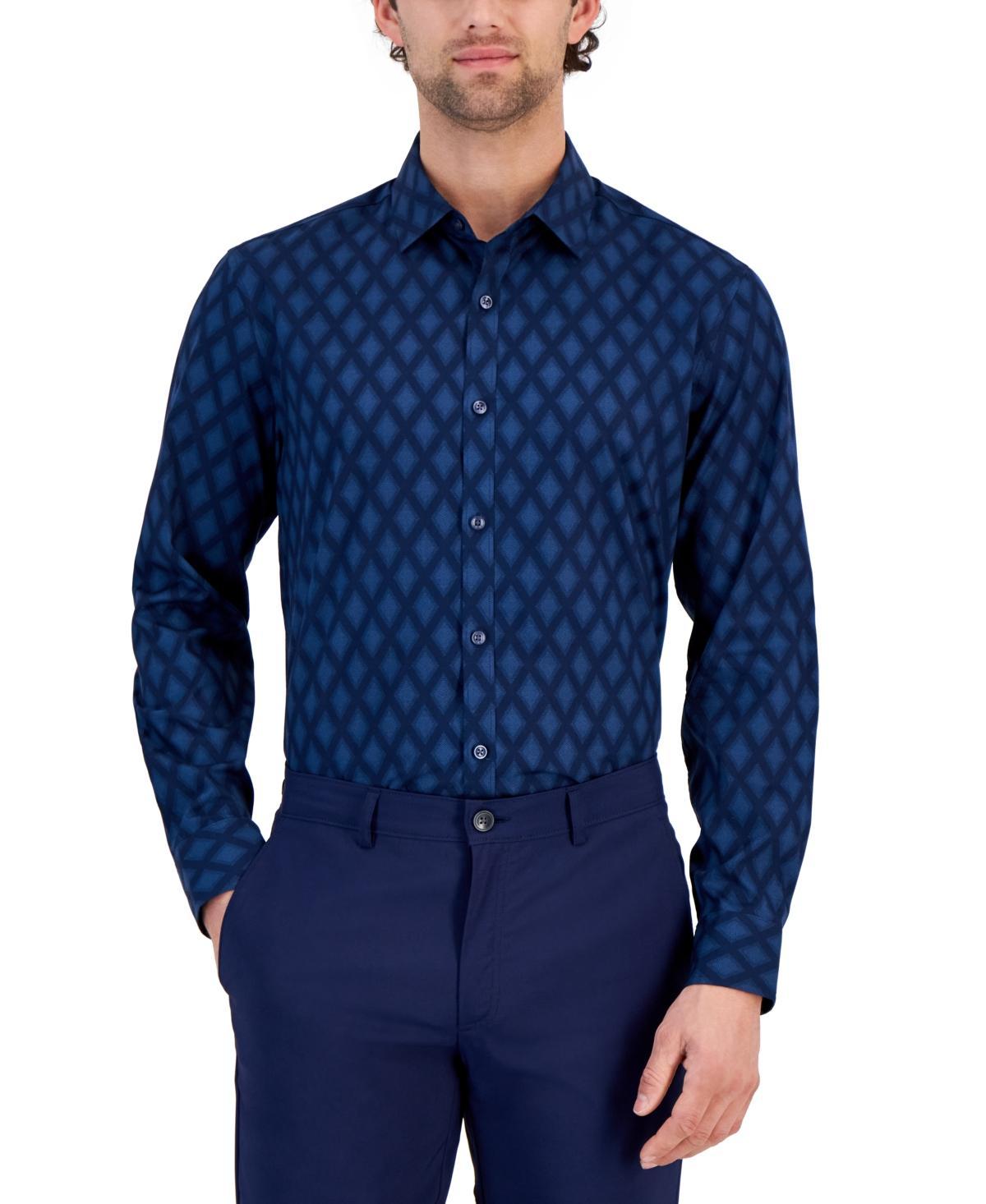 Alfani Mens Regular-Fit Diamond-Print Shirt, Created for Macys Product Image