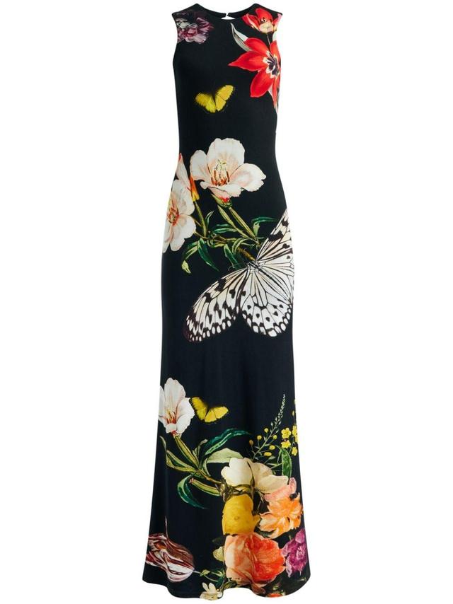 ALICE AND OLIVIA Delora Floral Print Sleeveless Gown In Essential Floral Product Image