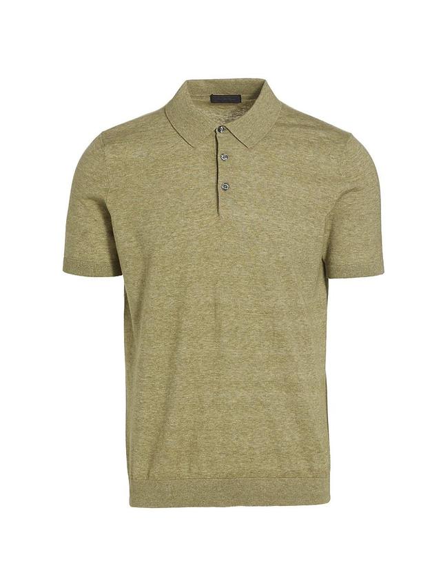 Mens COLLECTION Heathered Cotton Polo Shirt Product Image