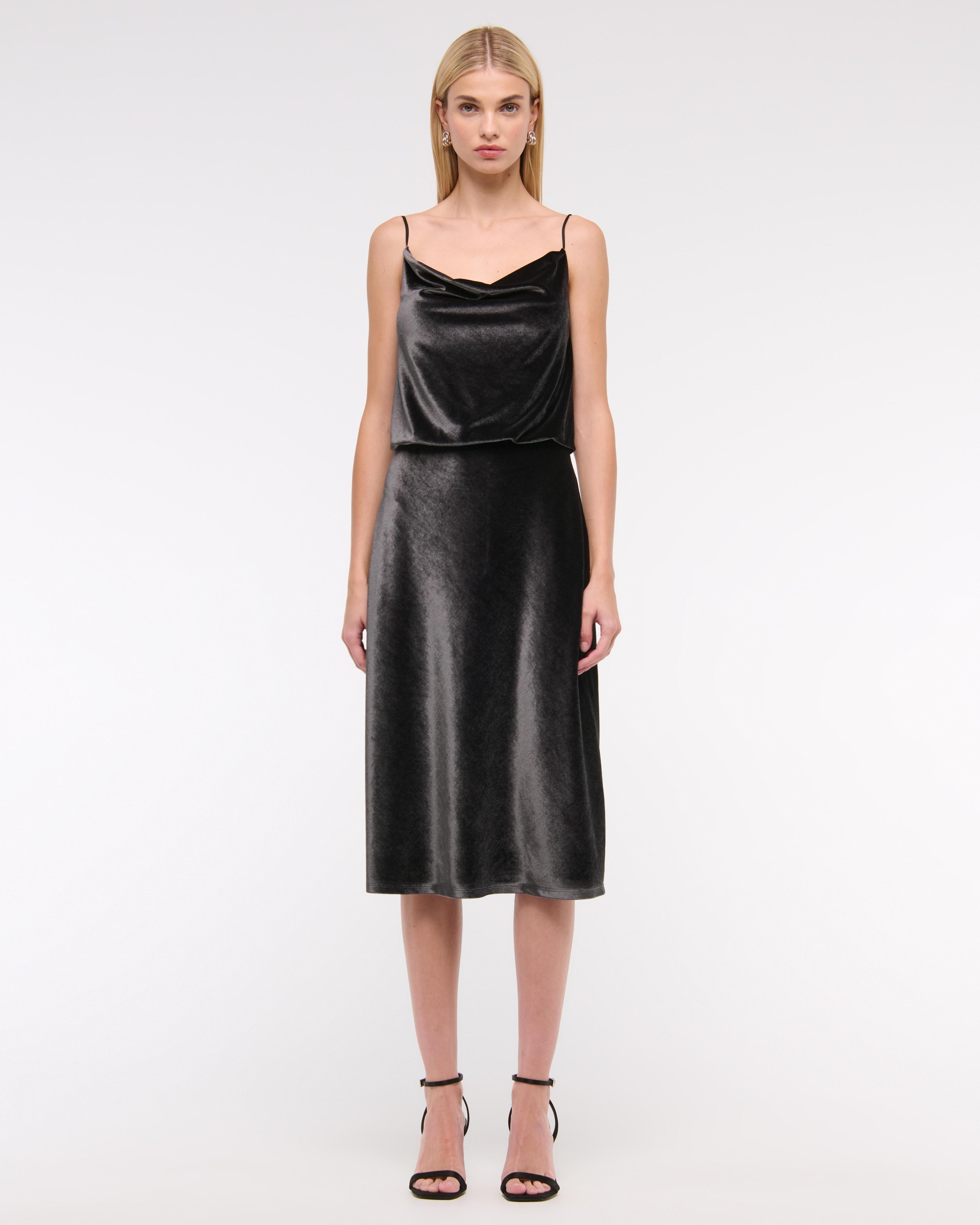 Velvet Open-Back Midi Dress Product Image