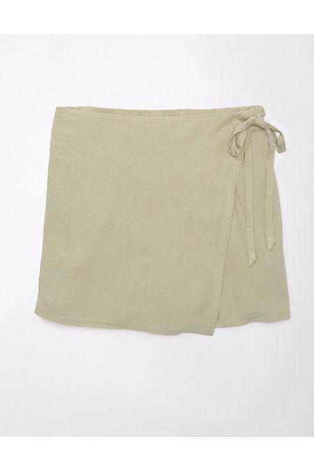 AE Linen-Blend Faux Wrap Skort Women's Product Image