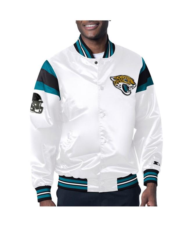 Mens Starter White Jacksonville Jaguars Satin Full-Snap Varsity Jacket Product Image