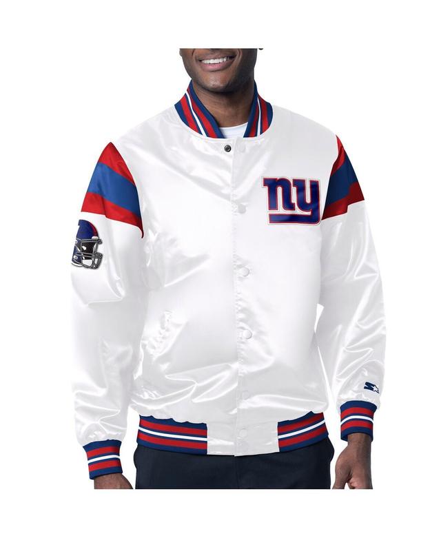 Mens Starter White New York Giants Satin Full-Snap Varsity Jacket Product Image