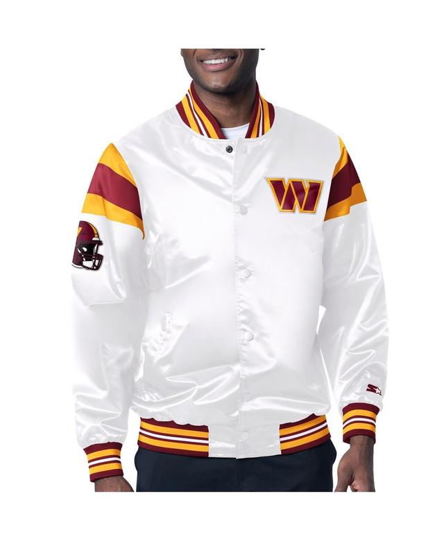 Mens Starter White Washington Commanders Satin Full-Snap Varsity Jacket Product Image