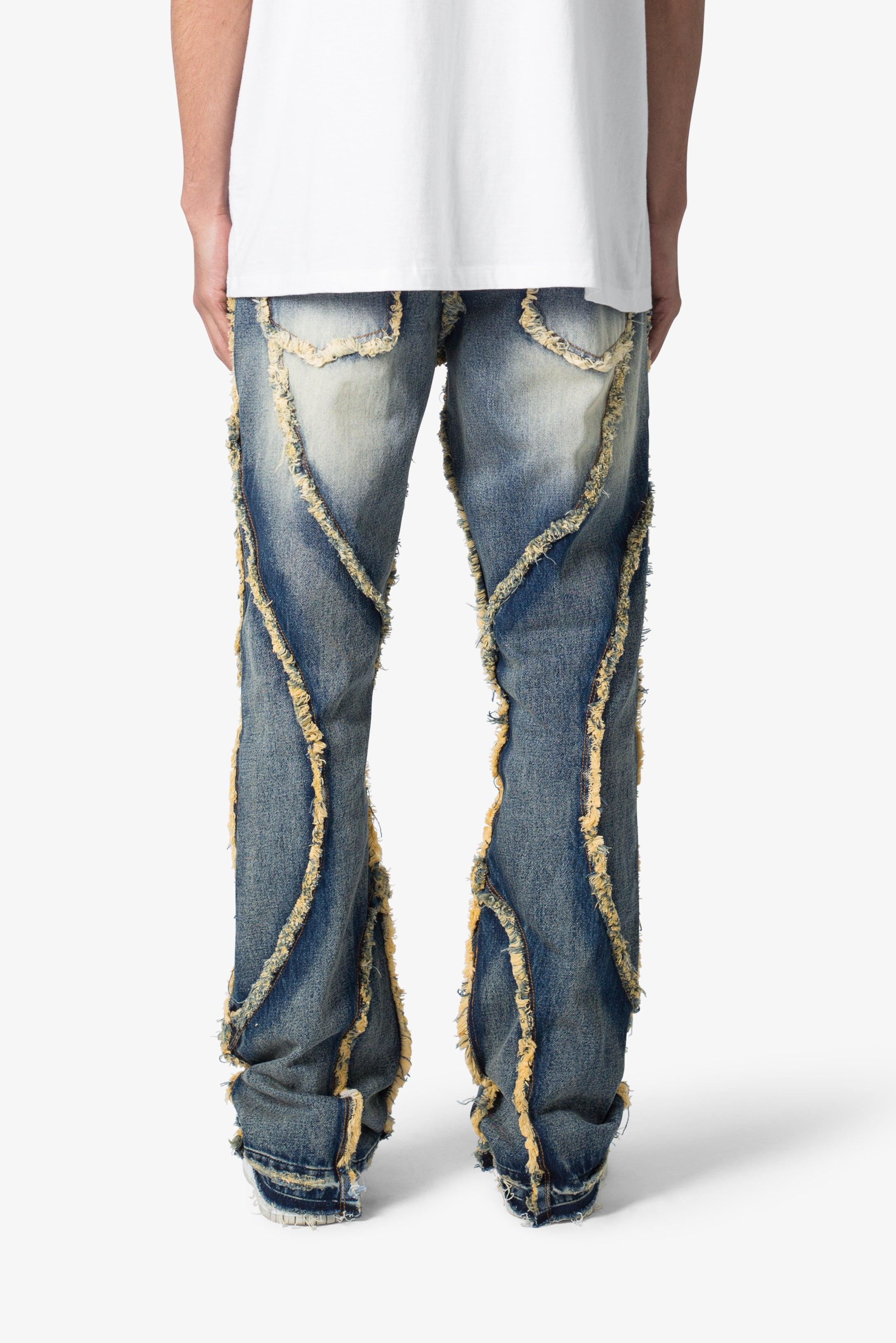 B638 Ethereal Flare Rip Denim - Medium Blue Product Image