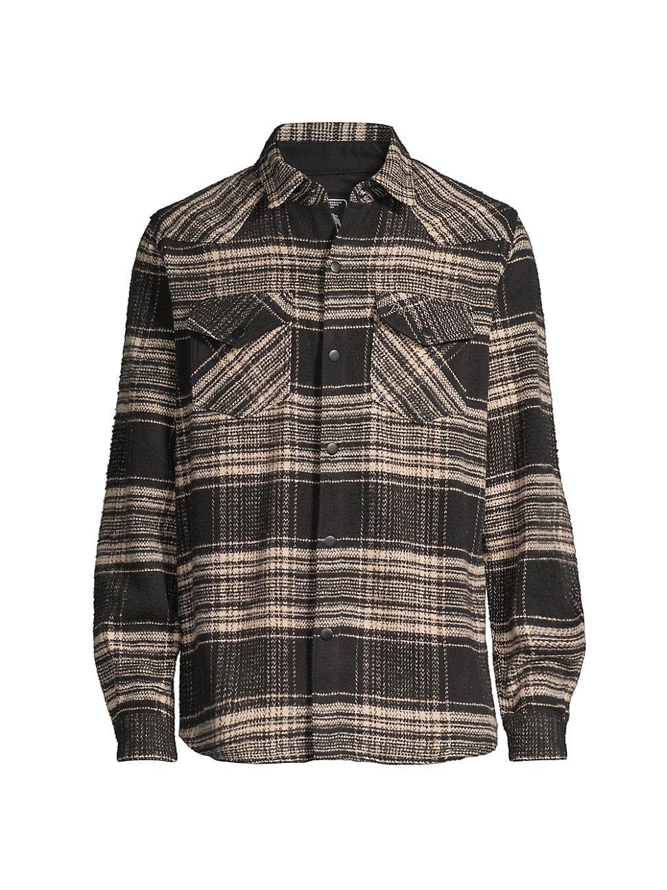 Mens Staging Plaid Button-Front Shirt Product Image