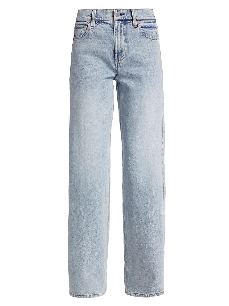 Womens Trish Mid-Rise Stretch Baggy Jeans product image