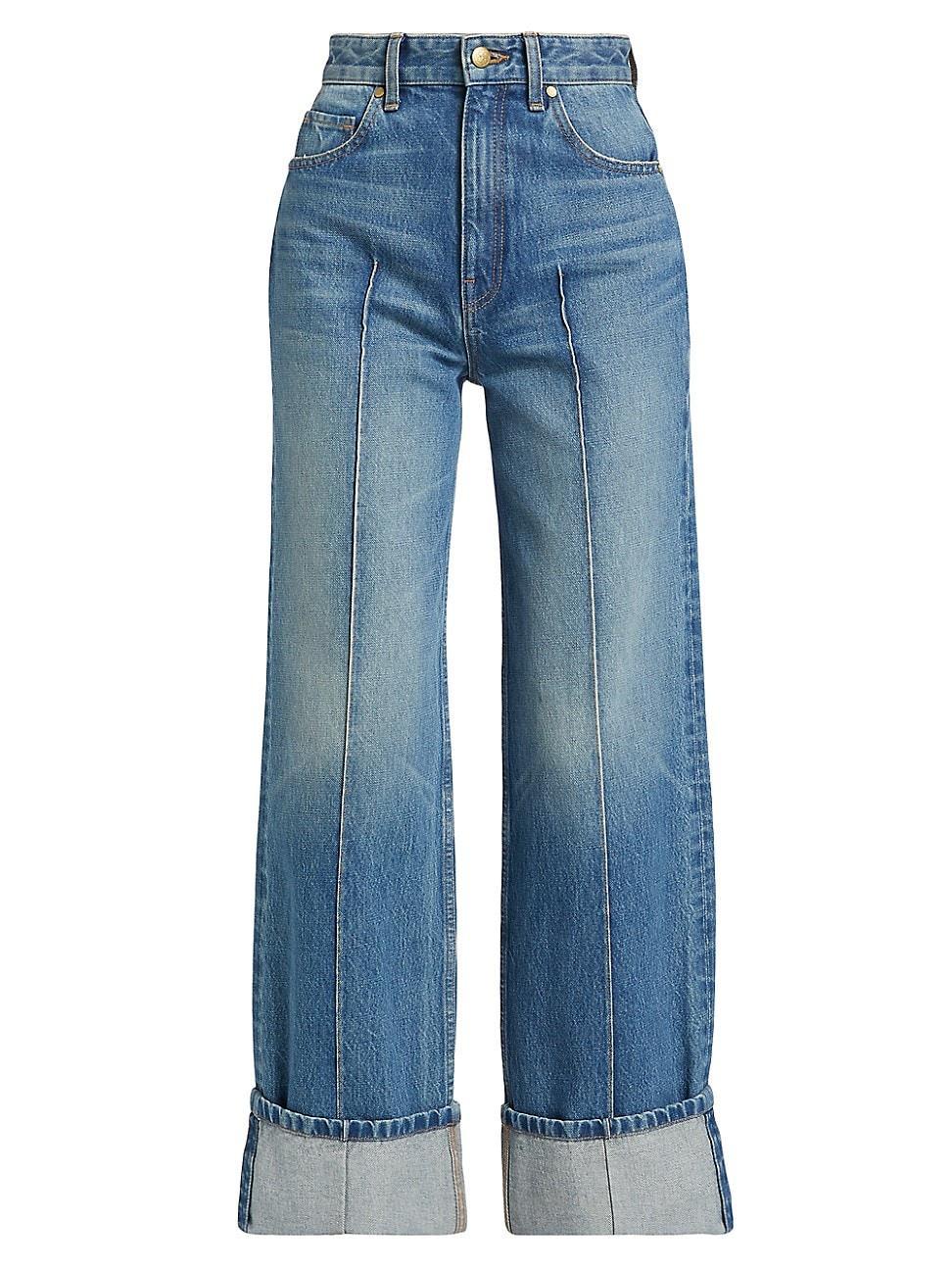 Womens The Genevieve High-Rise Wide-Leg Jeans product image