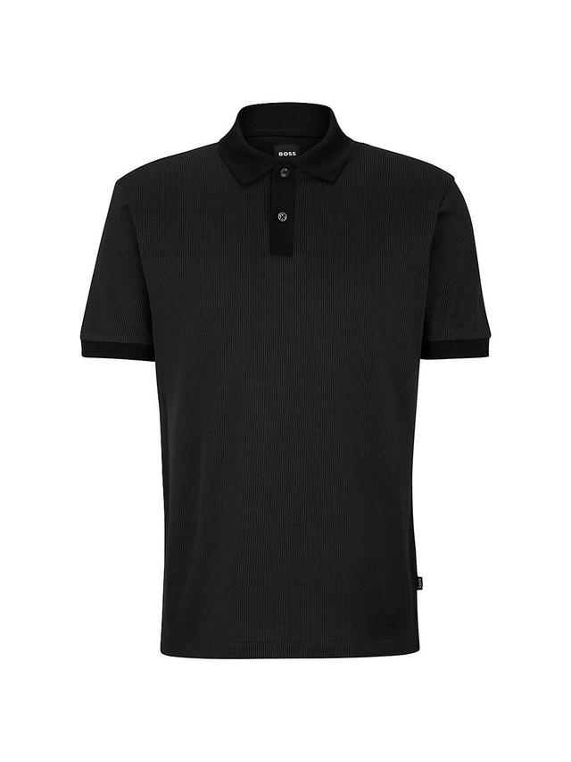 Mens Structured-Cotton Polo Shirt with Mercerized Finish Product Image