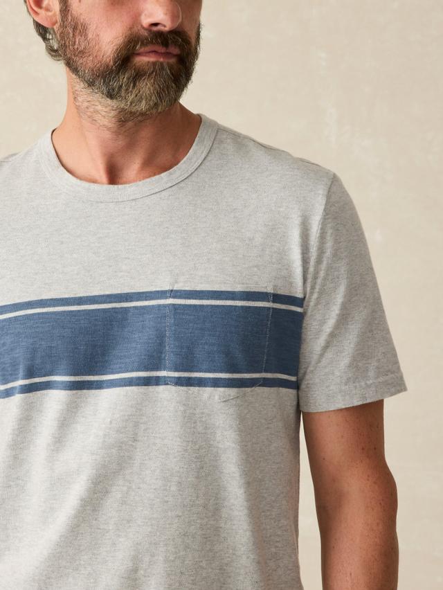 Surf Stripe Sunwashed Pocket Tee - Heather Grey Male Product Image