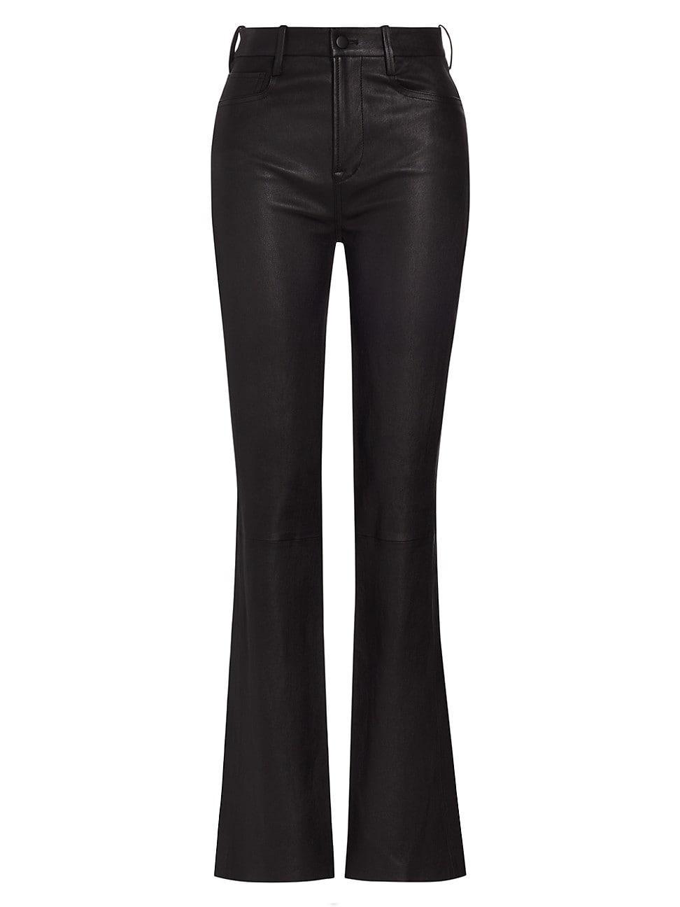 Womens Stretch Bootcut Leather Pants Product Image