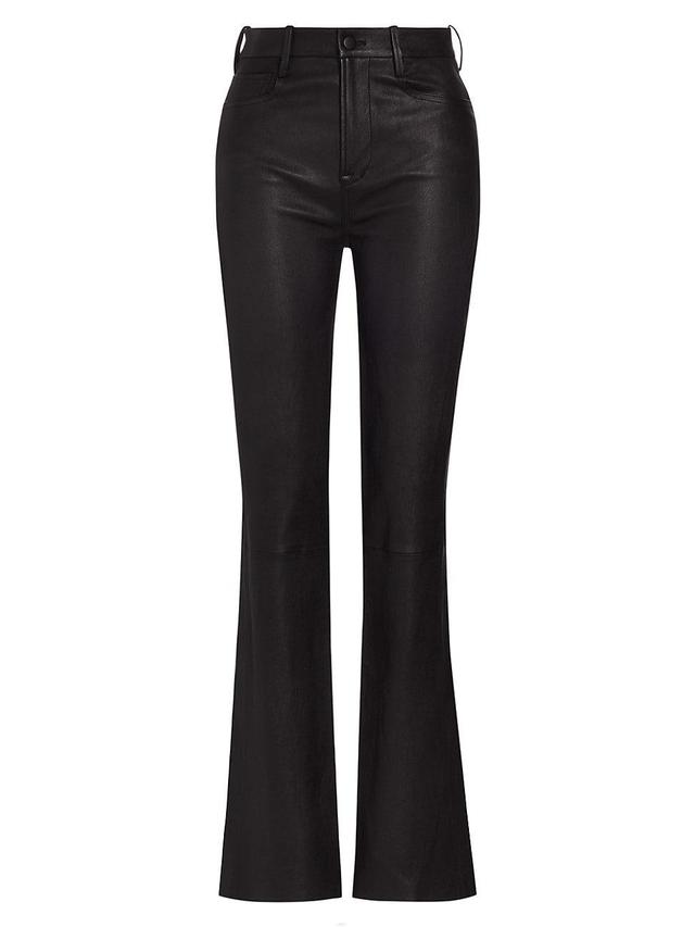 Womens Stretch Bootcut Leather Pants Product Image