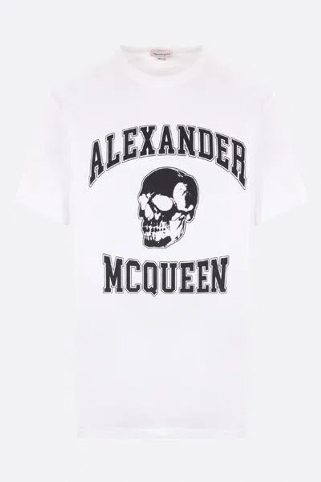 Skull Logo-print T-shirt In White,black Product Image